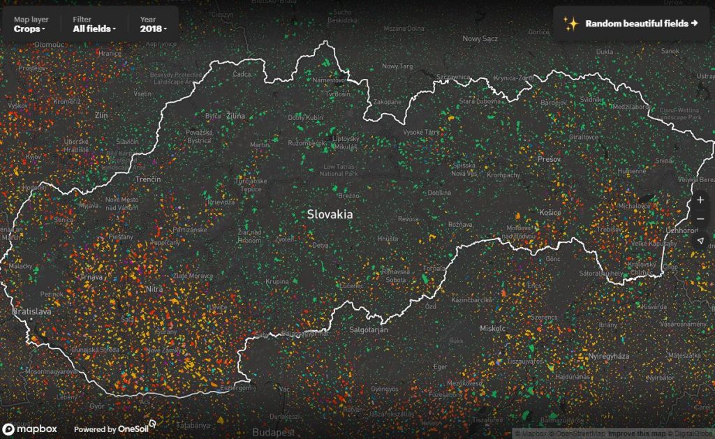 Čo sa pestuje v Európe, na Slovensku, alebo vo vašej obci? Pozrite si unikátny interaktívny atlas OneSoil