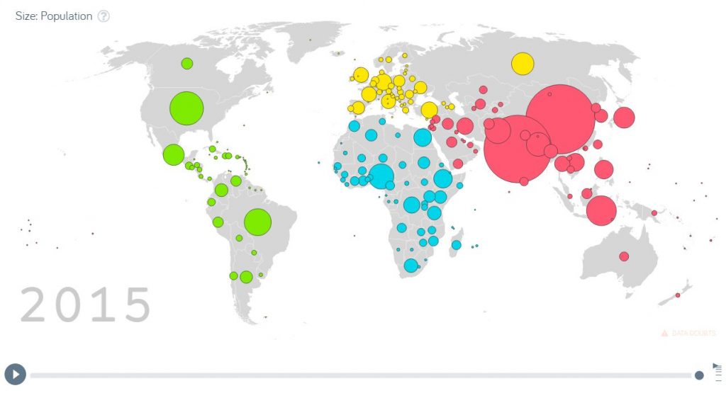 Ako rástol počet obyvateľov sveta. Pozrite si mapy na Gapminder