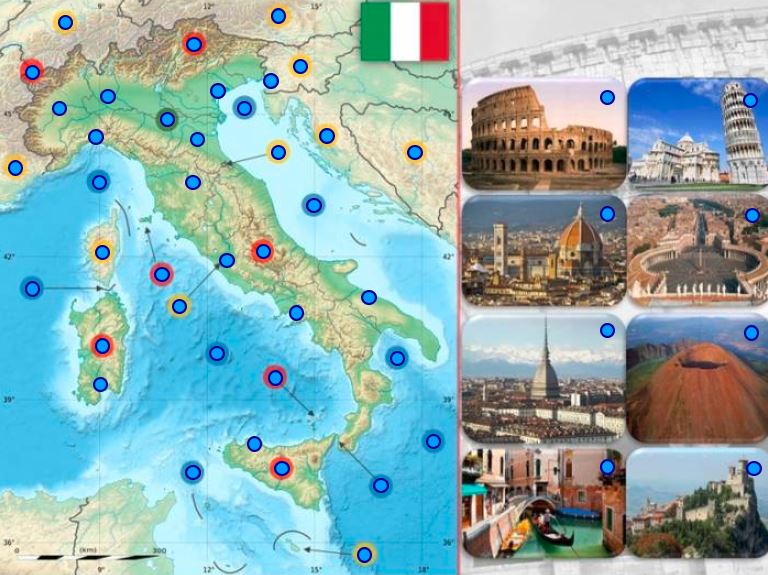 Taliansko geografia online hra