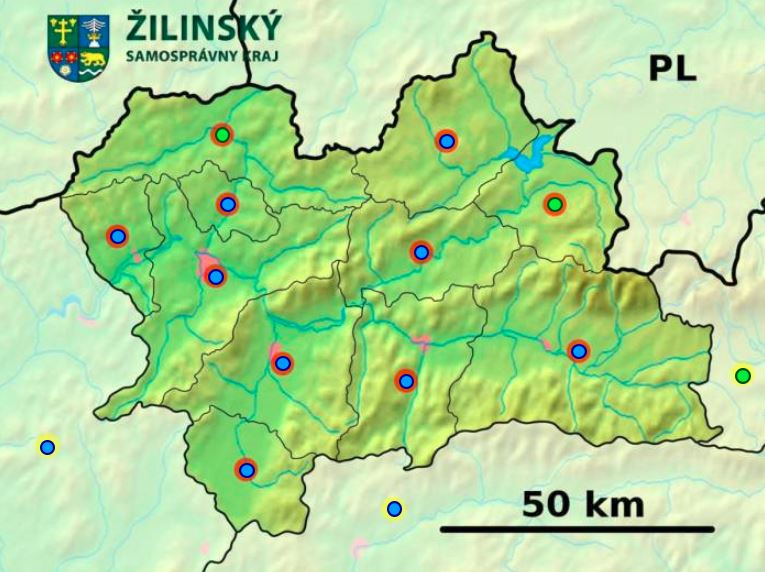 Okresy Žilinského kraja (mapová hra)