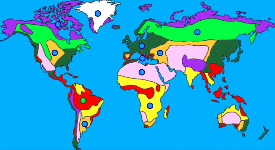 biómy sveta mapa hra
