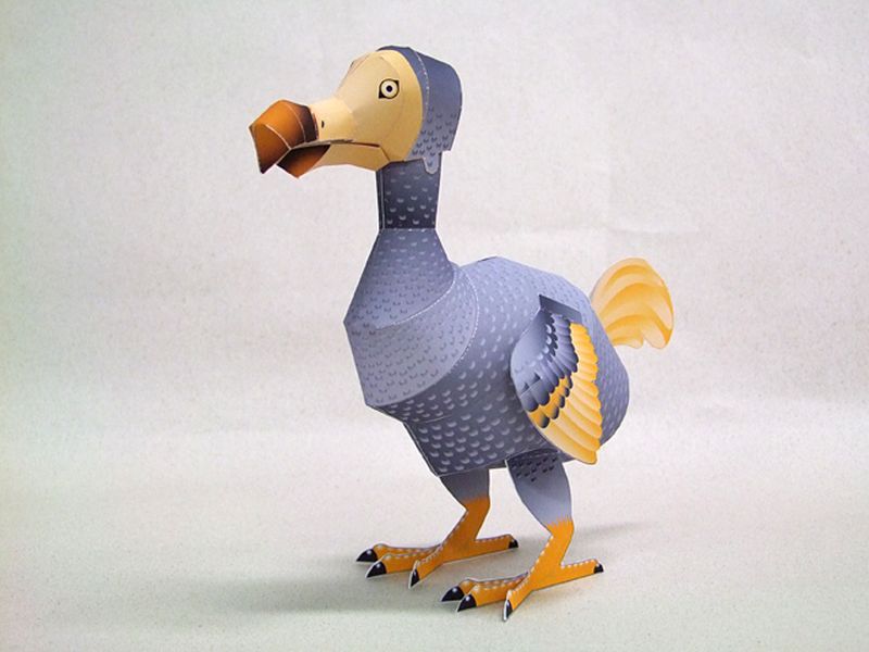 vták dodo papierový model