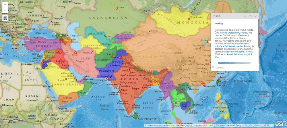 Obyvateľstvo a sídla Ázie (interaktívna mapa)